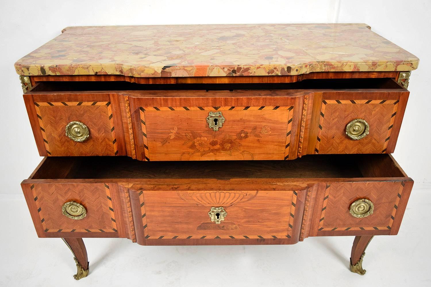 French, 19th Century Louis XVI Inlaid Chest of Drawers In Excellent Condition In Los Angeles, CA