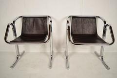 Pair of Leather Chairs by Jerry Johnson Arcadia