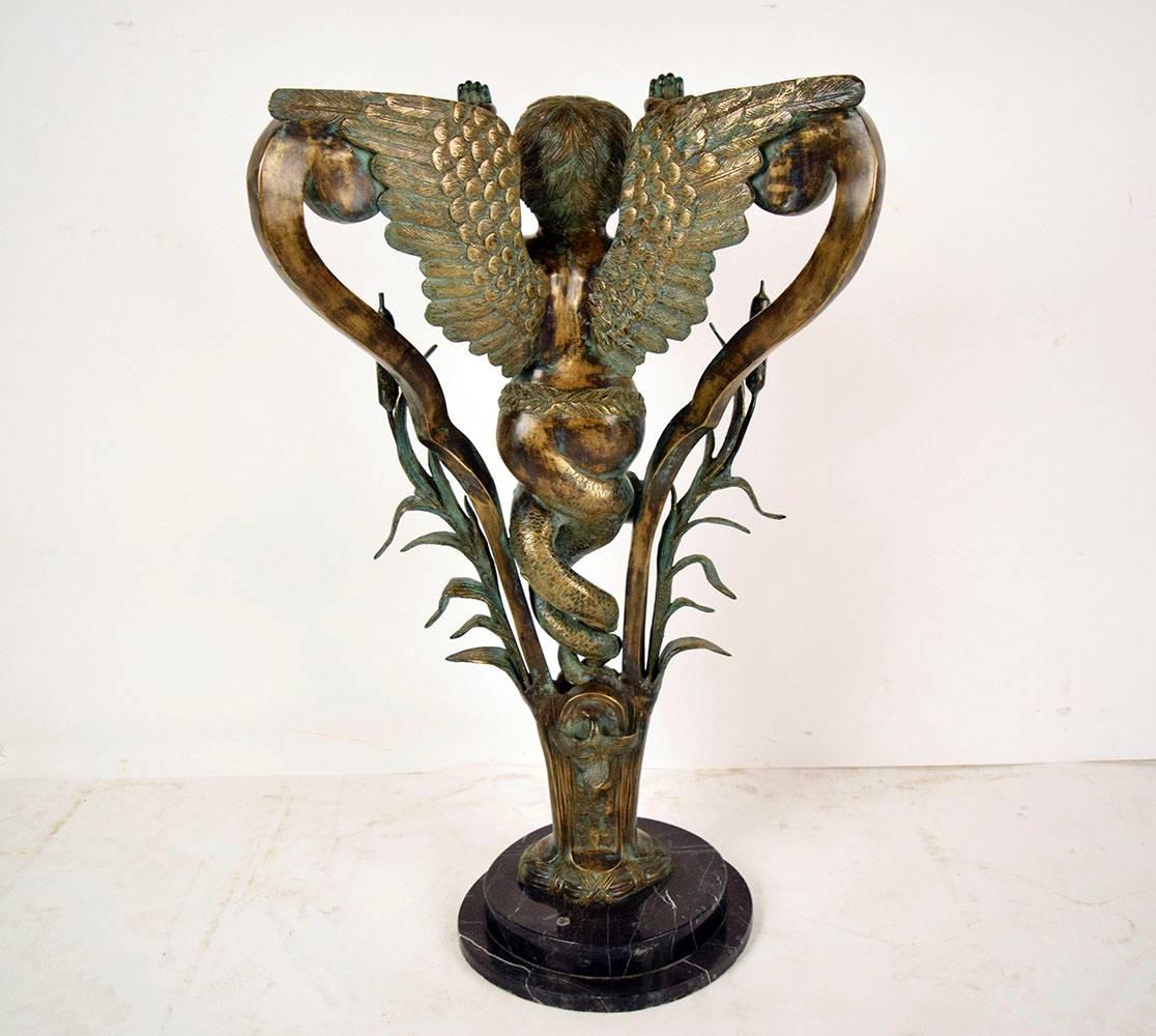 Pair of Vintage Bronze Patio Pedestals or Consoles In Good Condition In Los Angeles, CA