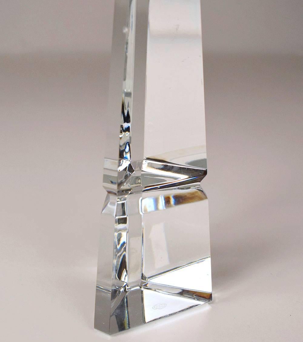 Modern French Crystal Obelisk Stamped Baccarat