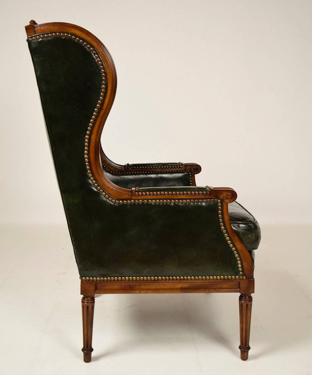 antique leather wingback chair