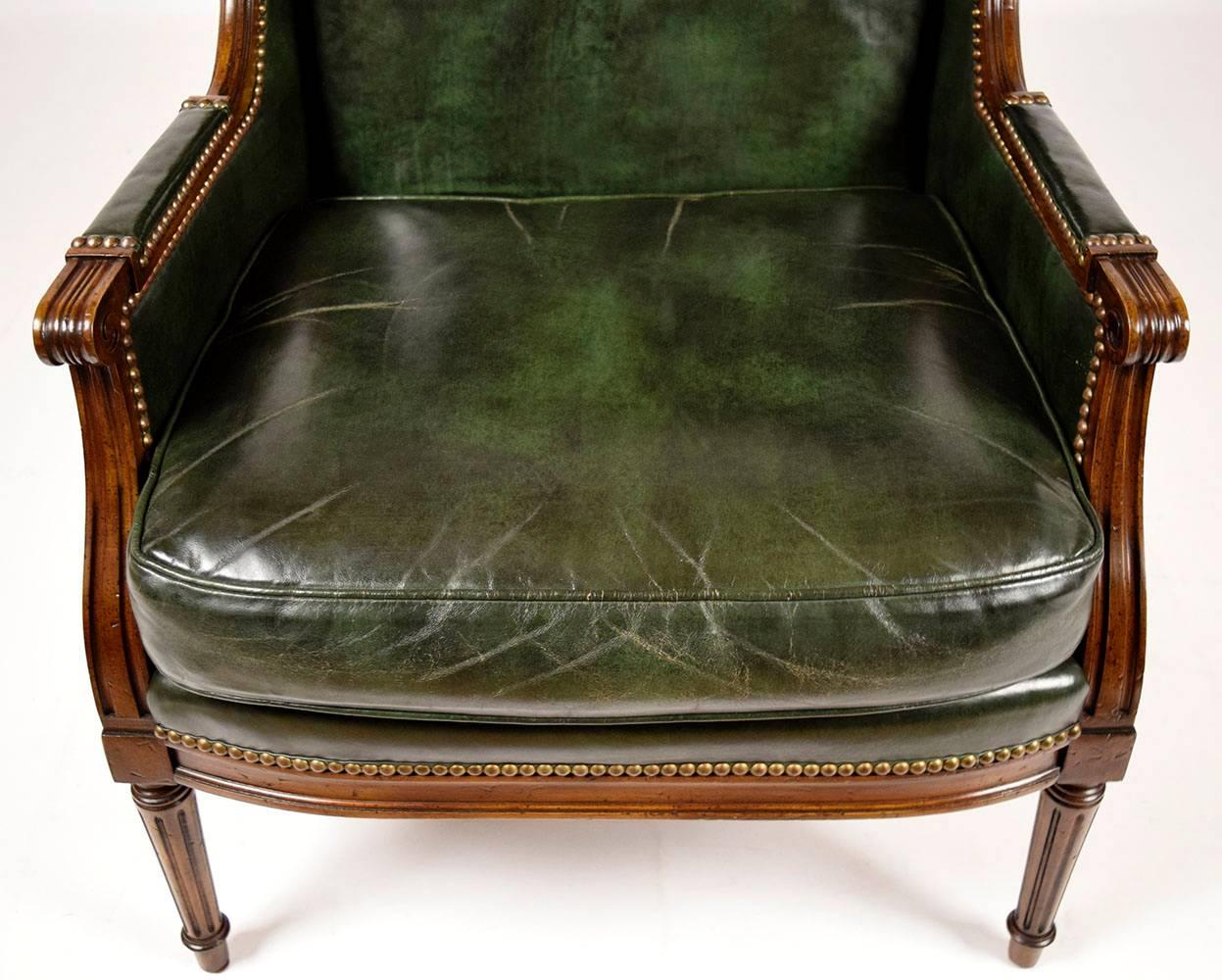 vintage leather wingback chair