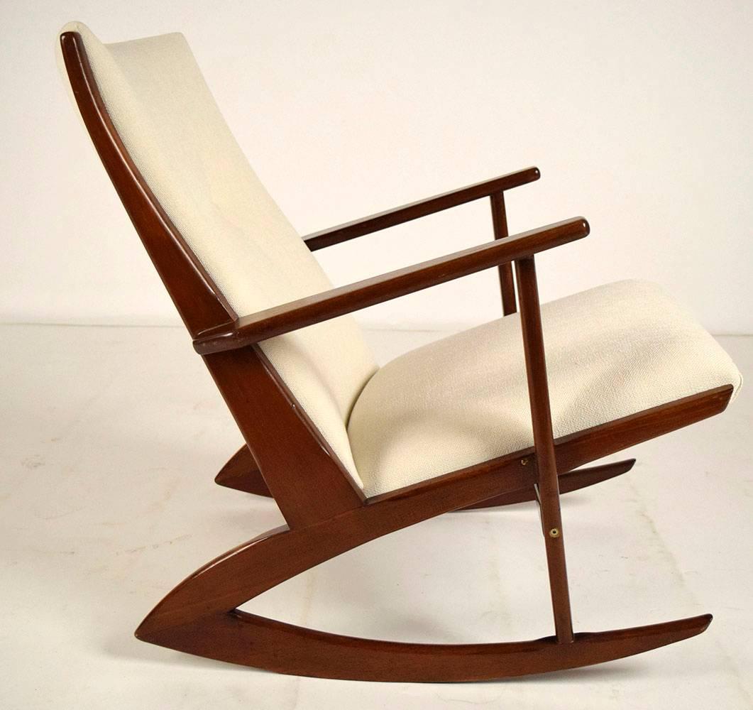 Modern Boomerang Rocking Chair by Søren Georg Jensen for Kubus, 1960s