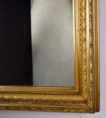 French Mid-19th Century Rectangular Giltwood Wall Mirror