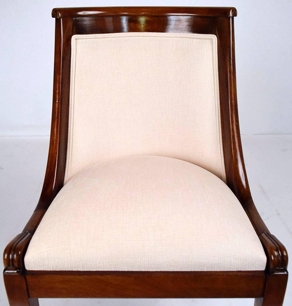 French Set of 8 Mahogany Empire Dining Chairs