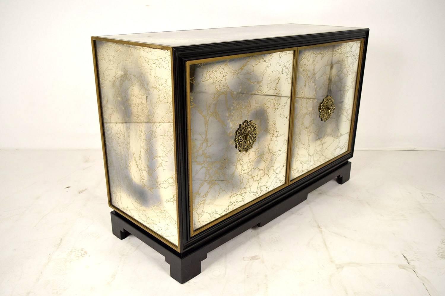 Mirrored Sideboard or Credenza, circa 1960s In Excellent Condition In Los Angeles, CA