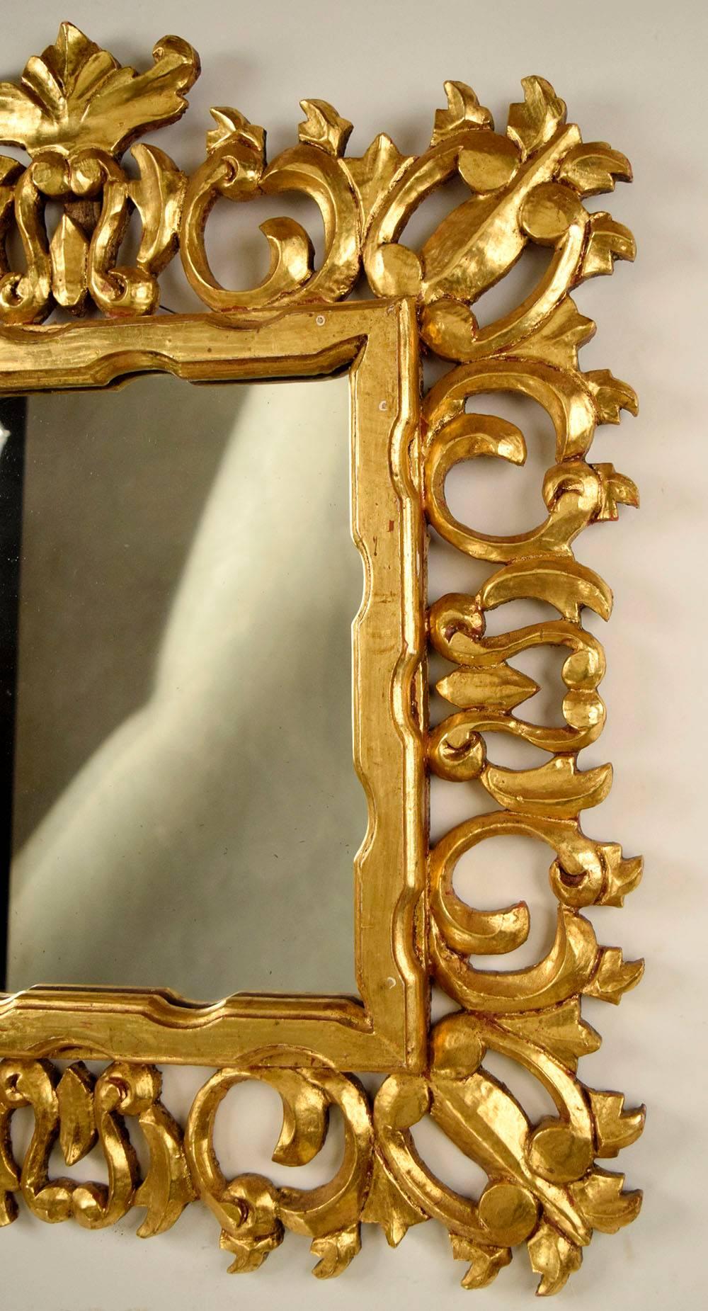 Carved Italian Gilt Baroque Wall Mirror
