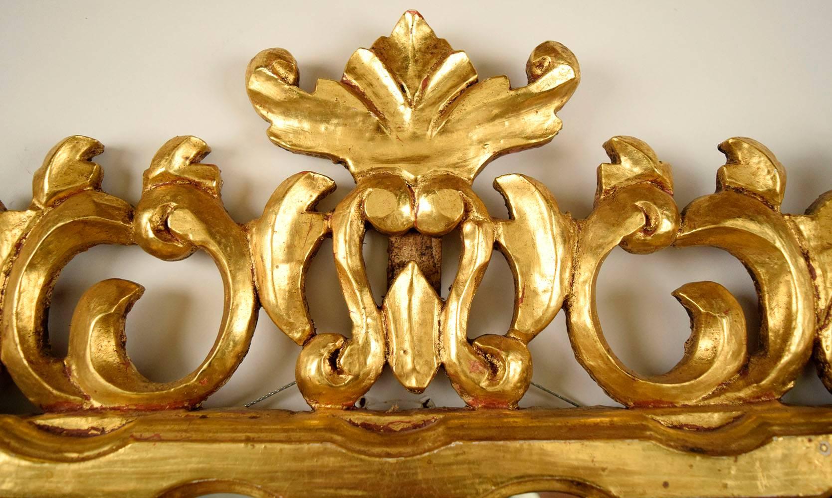 Mid-20th Century Italian Gilt Baroque Wall Mirror