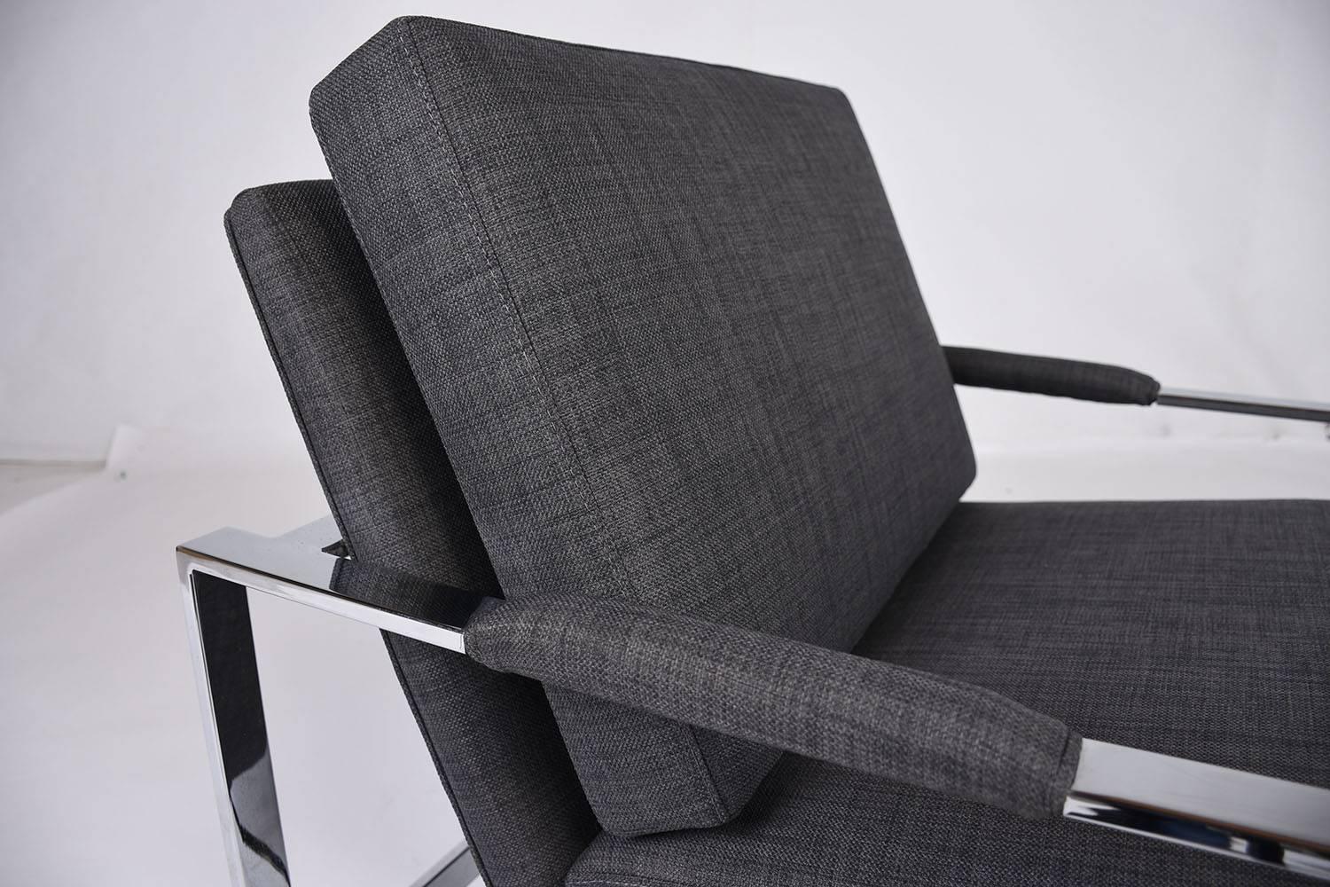 Steel Pair of Mid-Century Modern Milo Baughman Lounge Chairs