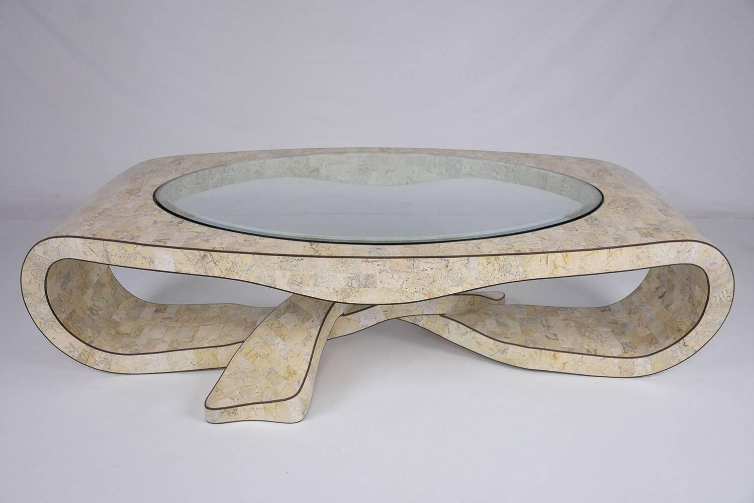 Beveled Maitland-Smith Tessellated Coffee Table