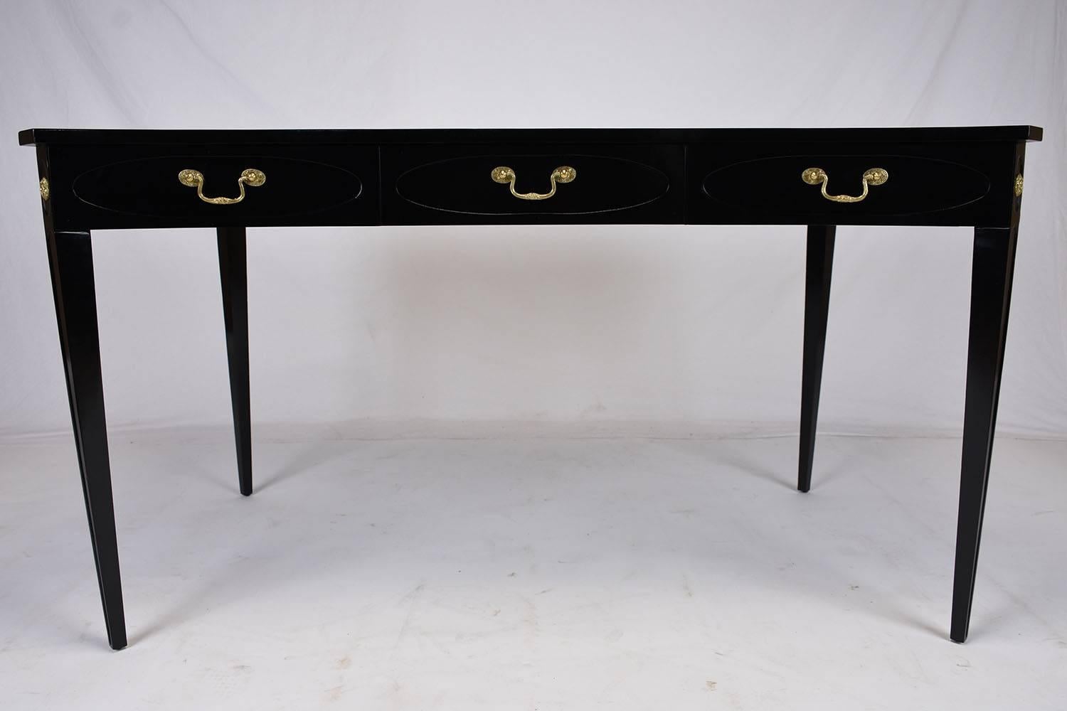 Regency-Style Desk with Embossed Leather 2