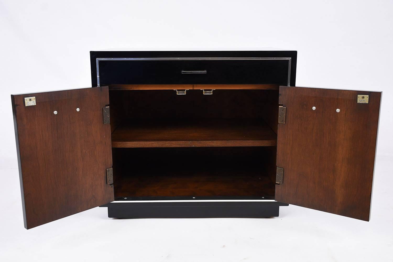 Pair of Ebonized Mid-Century Modern Nightstands 2