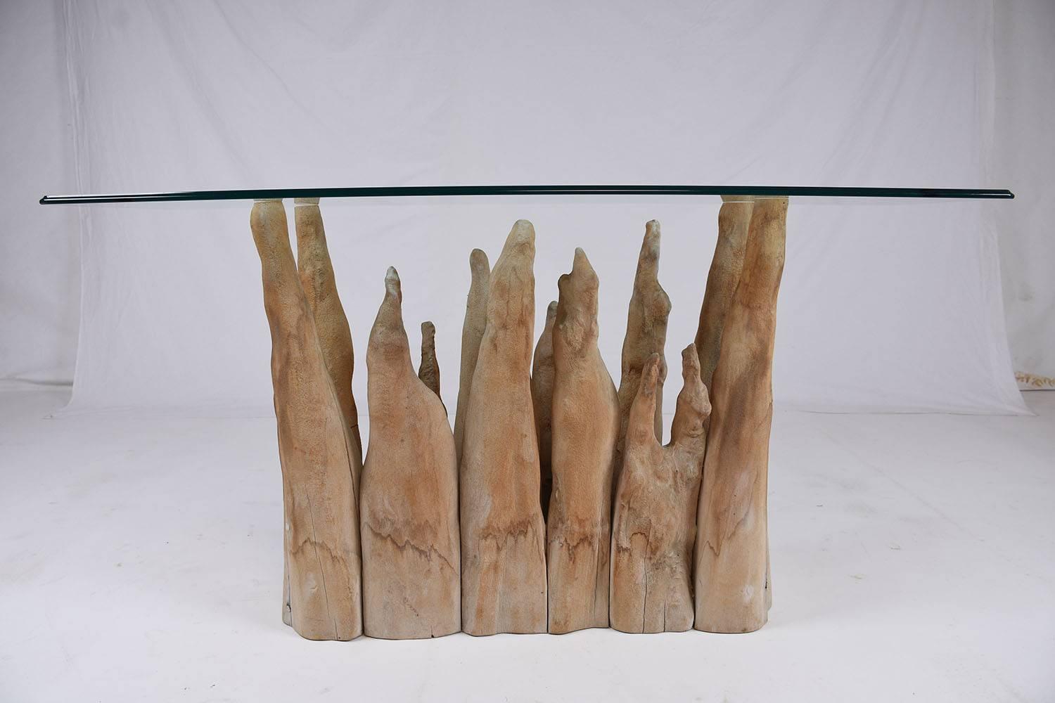 Carved Sculptural Sofa Table by Michael Taylor