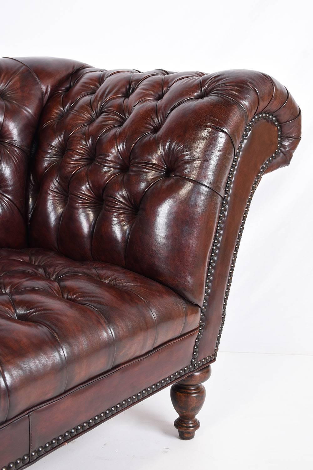 Vintage Chesterfield Tufted Leather Sofa 1