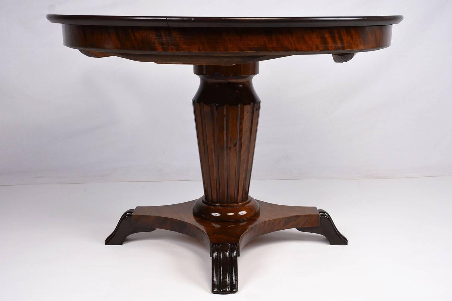 Lacquered Antique Regency Pedestal Center Table