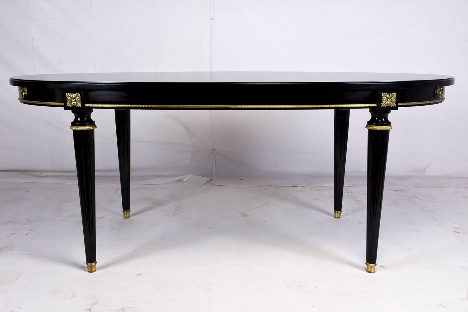 Polished French Louis XVI Style Oval Dining Table