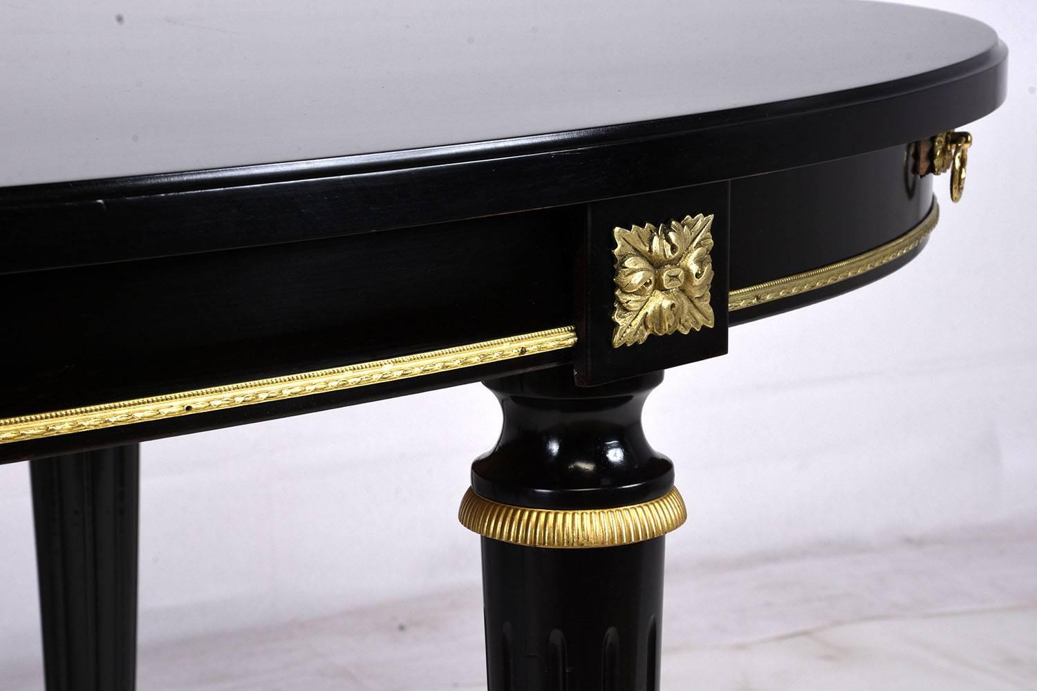 Brass French Louis XVI Style Oval Dining Table