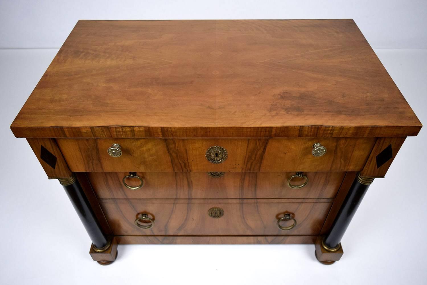 Carved Vintage Empire-Style Chest of Drawers by Baker