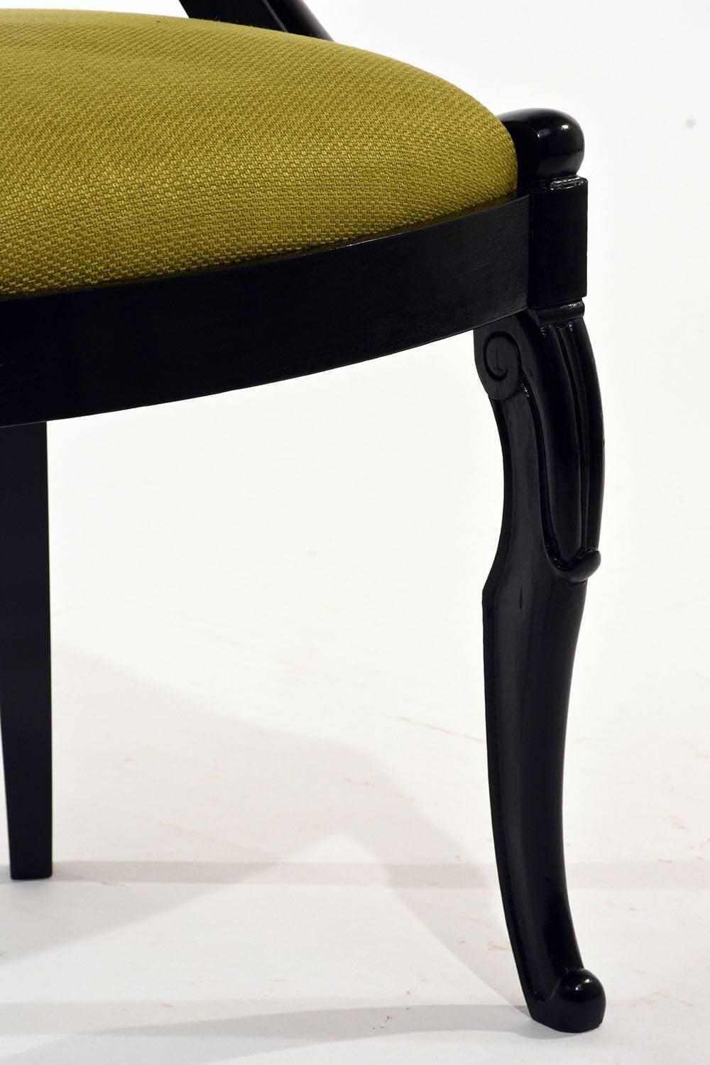 Set of Six Empire-Style Ebonized Dining Chairs 2