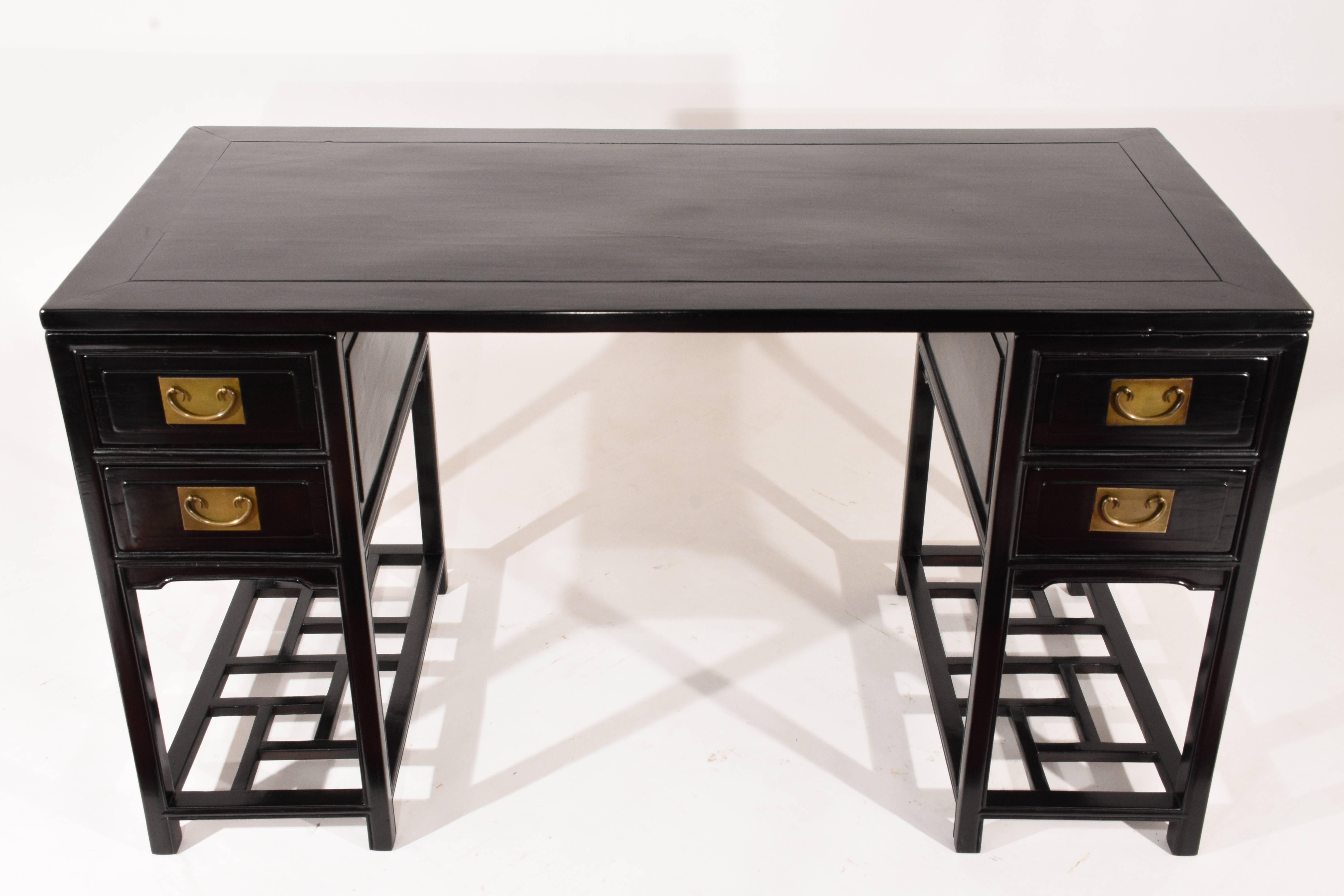 Chinoiserie Vintage Chinese Ebonized Desk