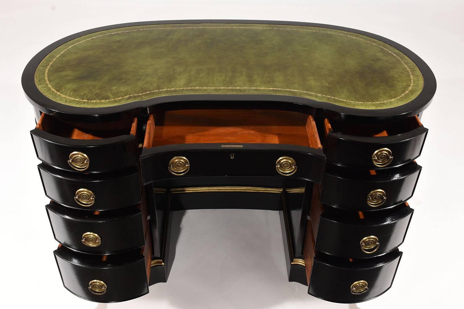 Carved Vintage Regency-Style Kidney Shaped Desk