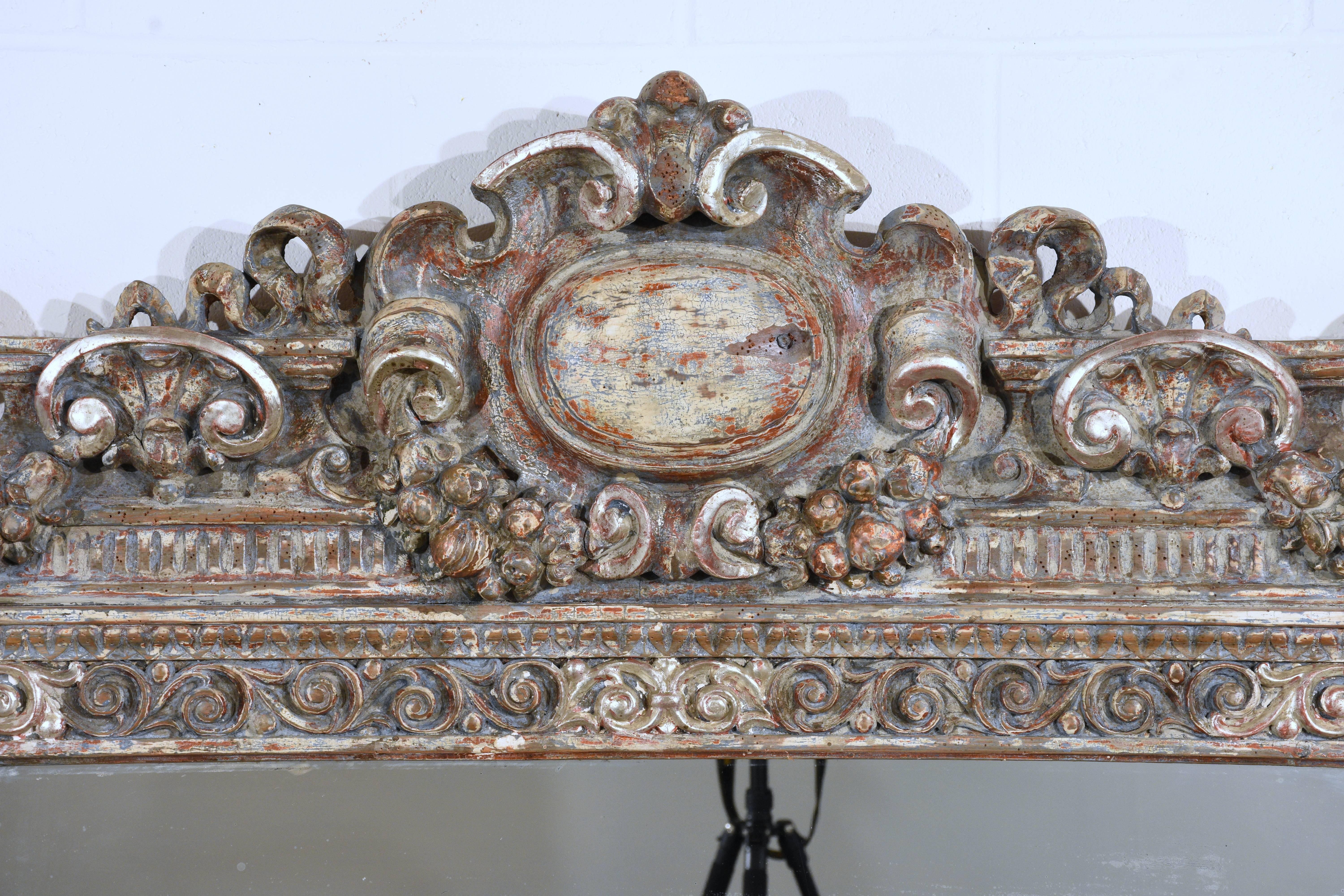 19th Century Grand Baroque-Style Carved Frame Wall Mirror 5