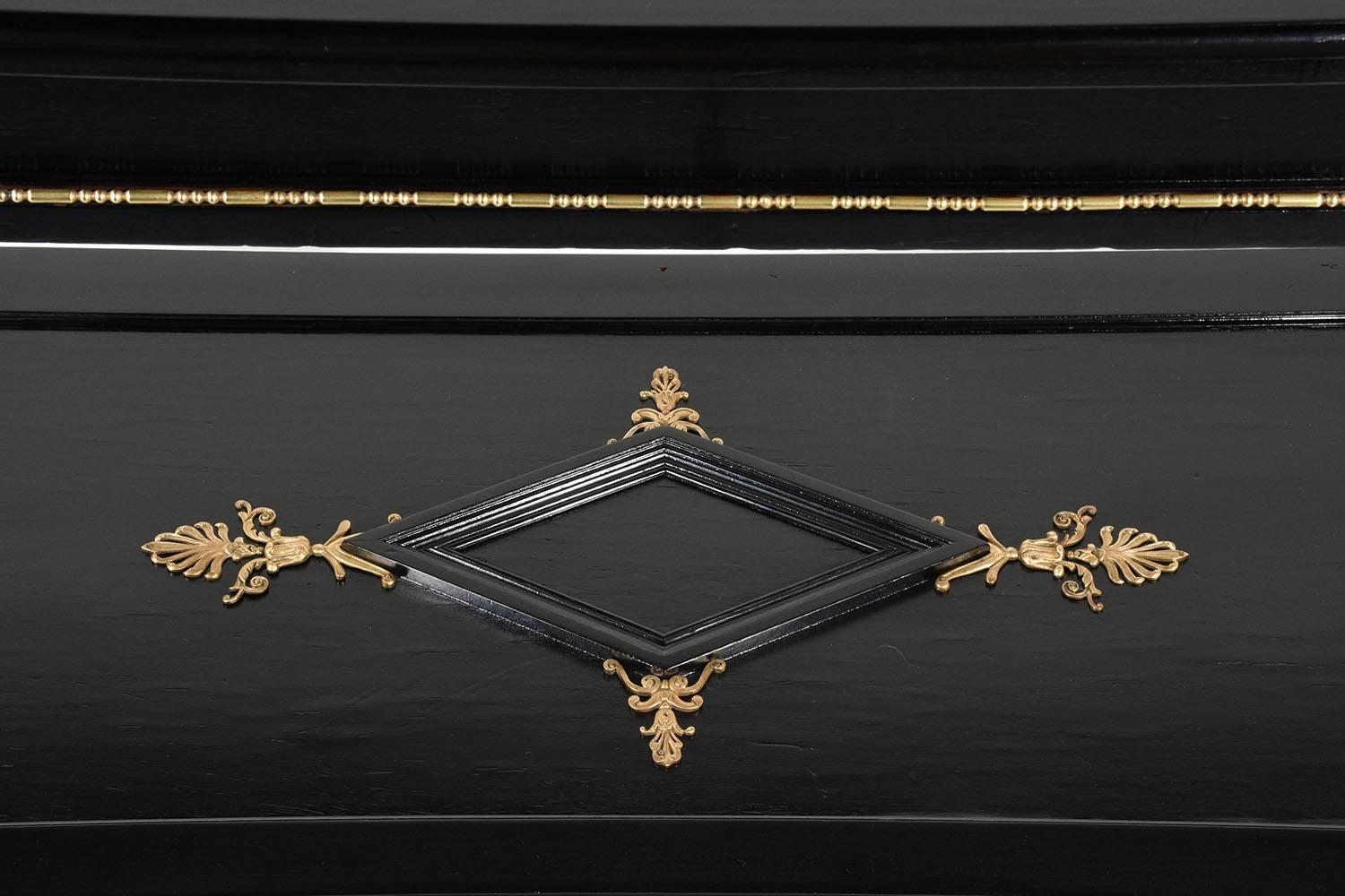 French Louis XVI-Style Ebonized Console Table 2