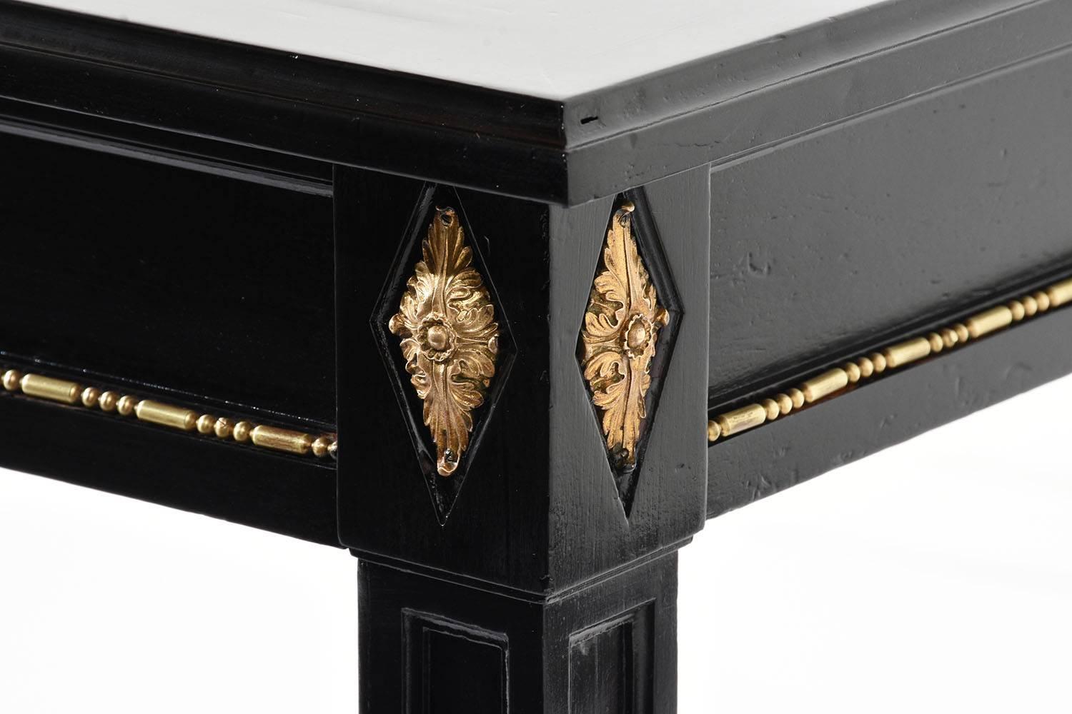 French Louis XVI-Style Ebonized Console Table 1