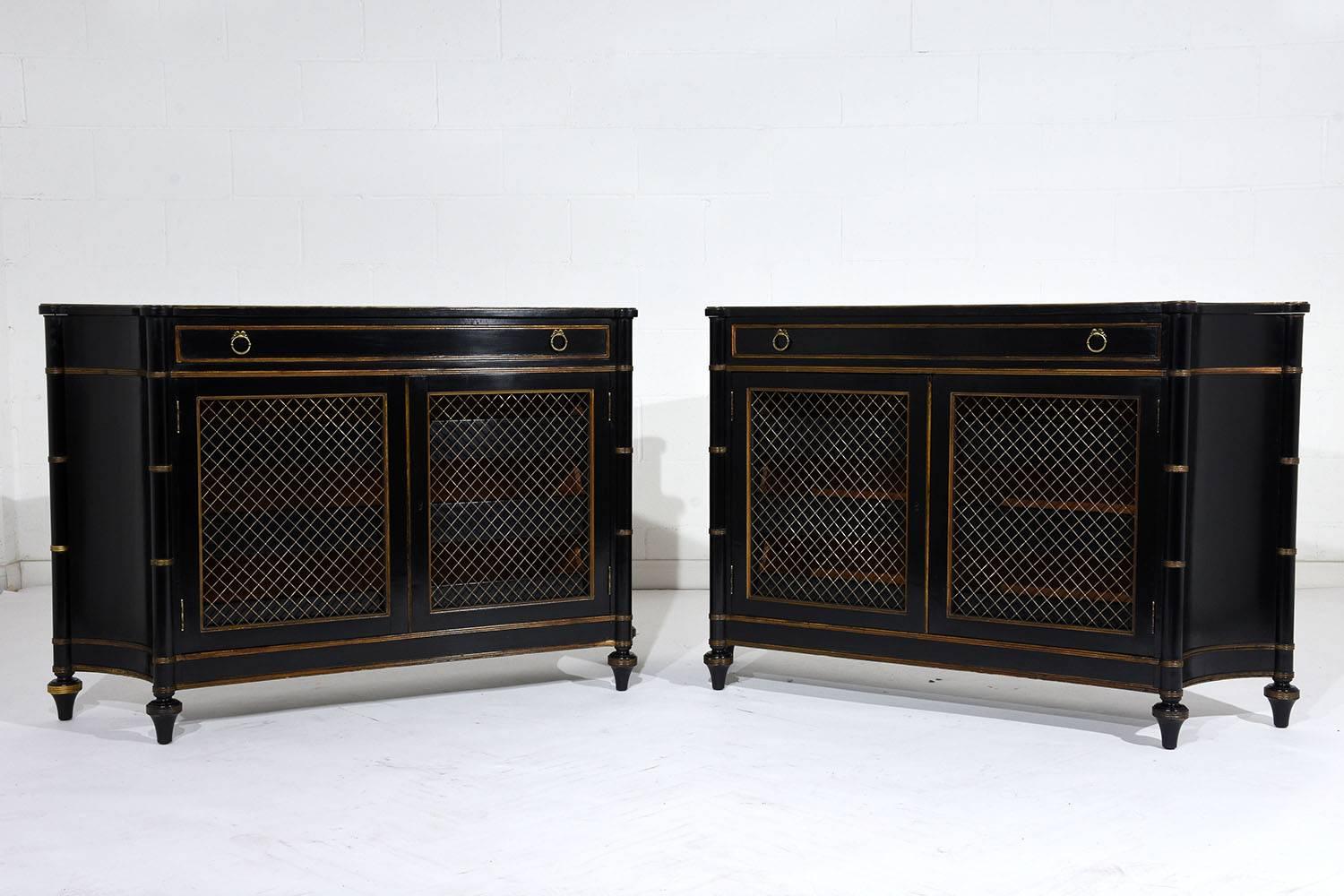 Carved Pair of Hollywood Regency-Style Chest of Drawers