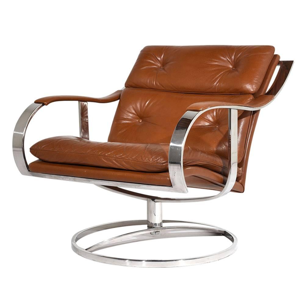 Pair of Mid-Century Modern Leather Gardner Leaver Lounge Chairs In Excellent Condition In Los Angeles, CA