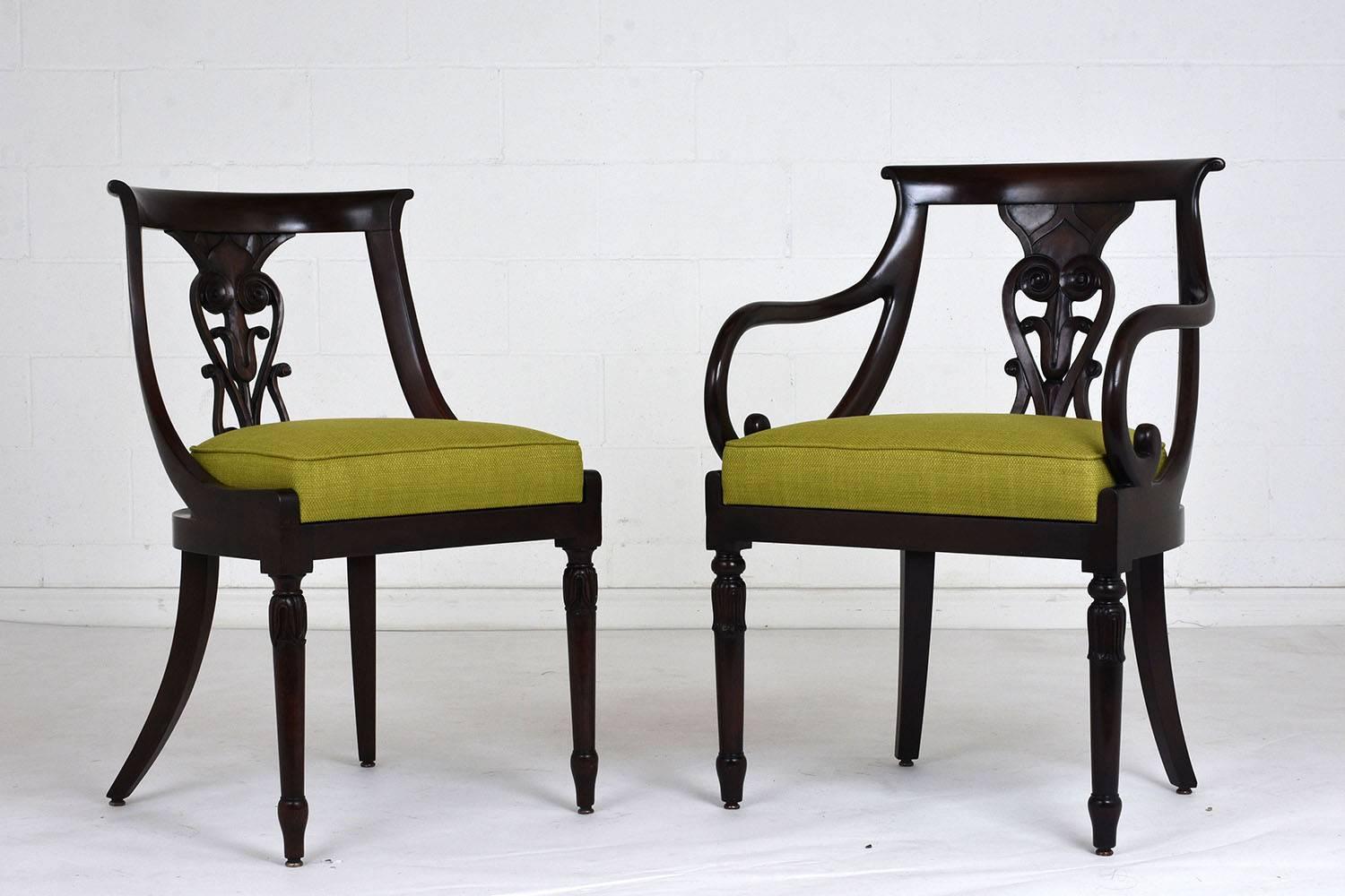 Hand-Carved Set of Four Hollywood Regency Chairs