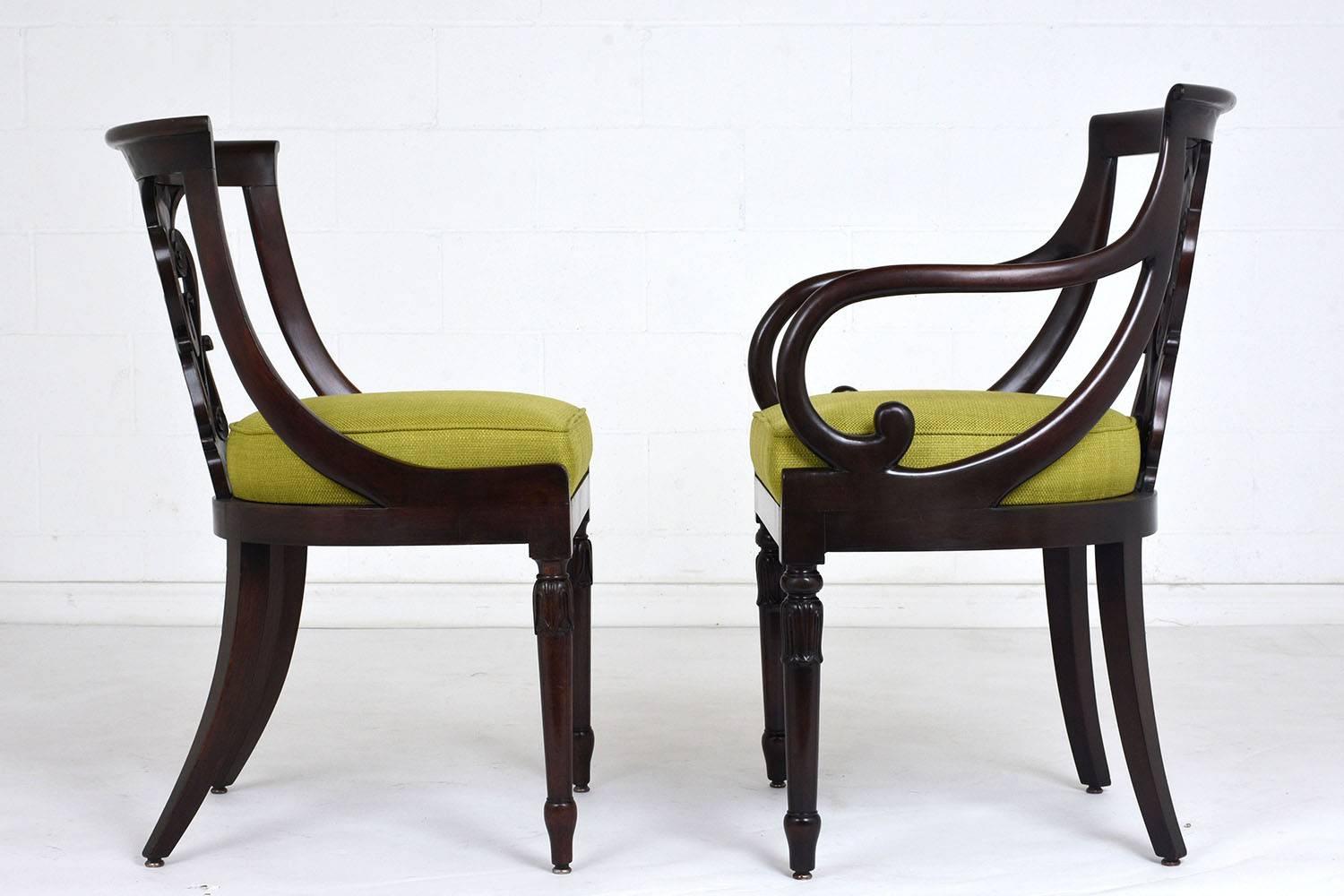 Fabric Set of Four Hollywood Regency Chairs