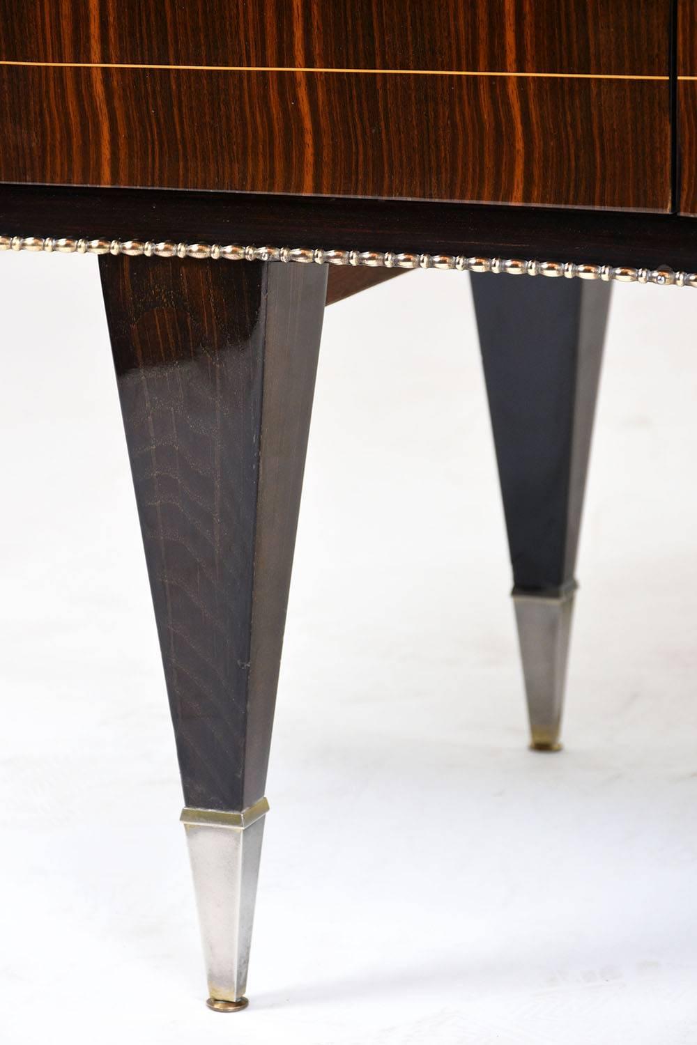 French Art Deco Macassar Ebony Buffet with Center Dry Bar For Sale 2