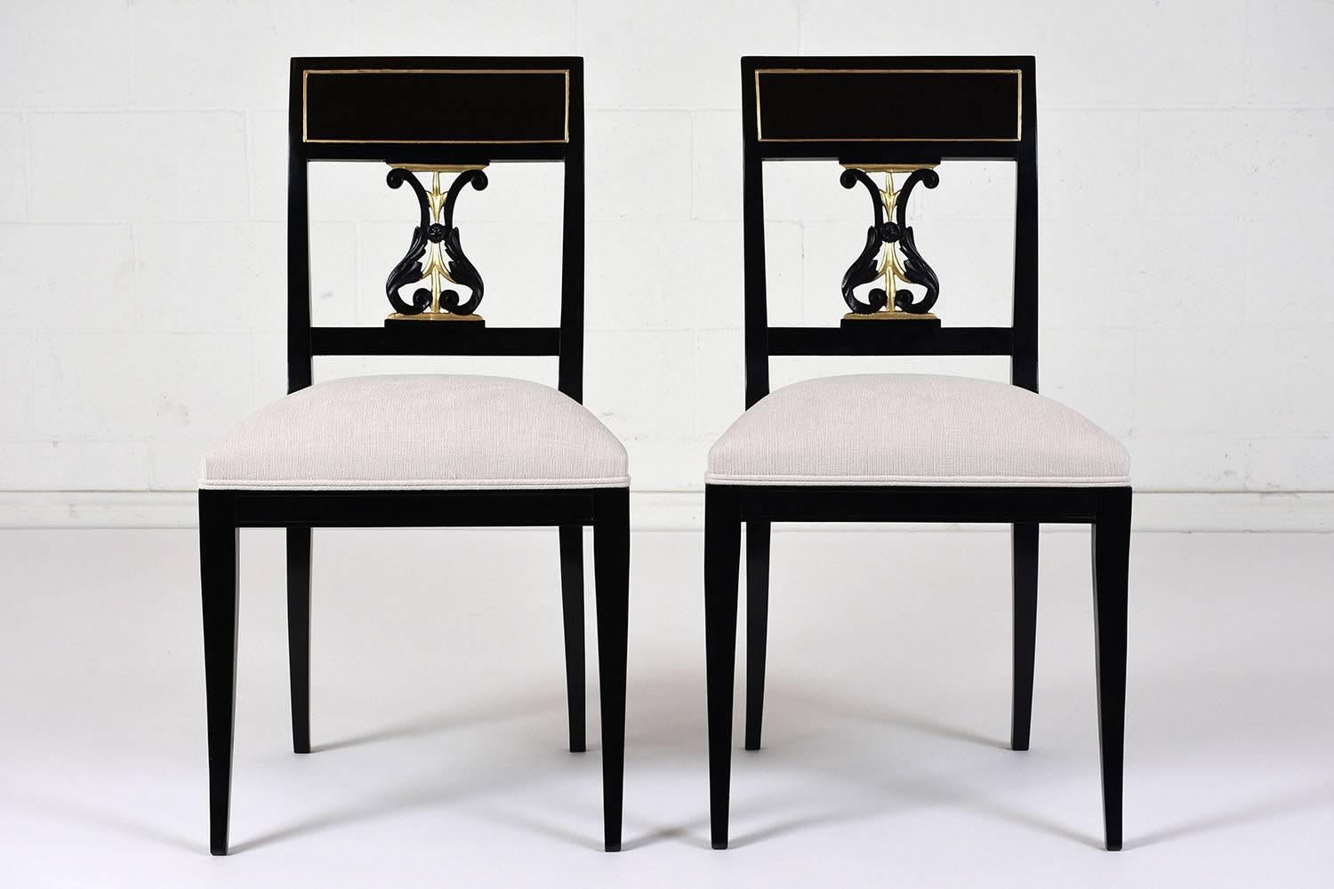 Set of Eight Hollywood Regency-Style Dining Chairs In Excellent Condition In Los Angeles, CA