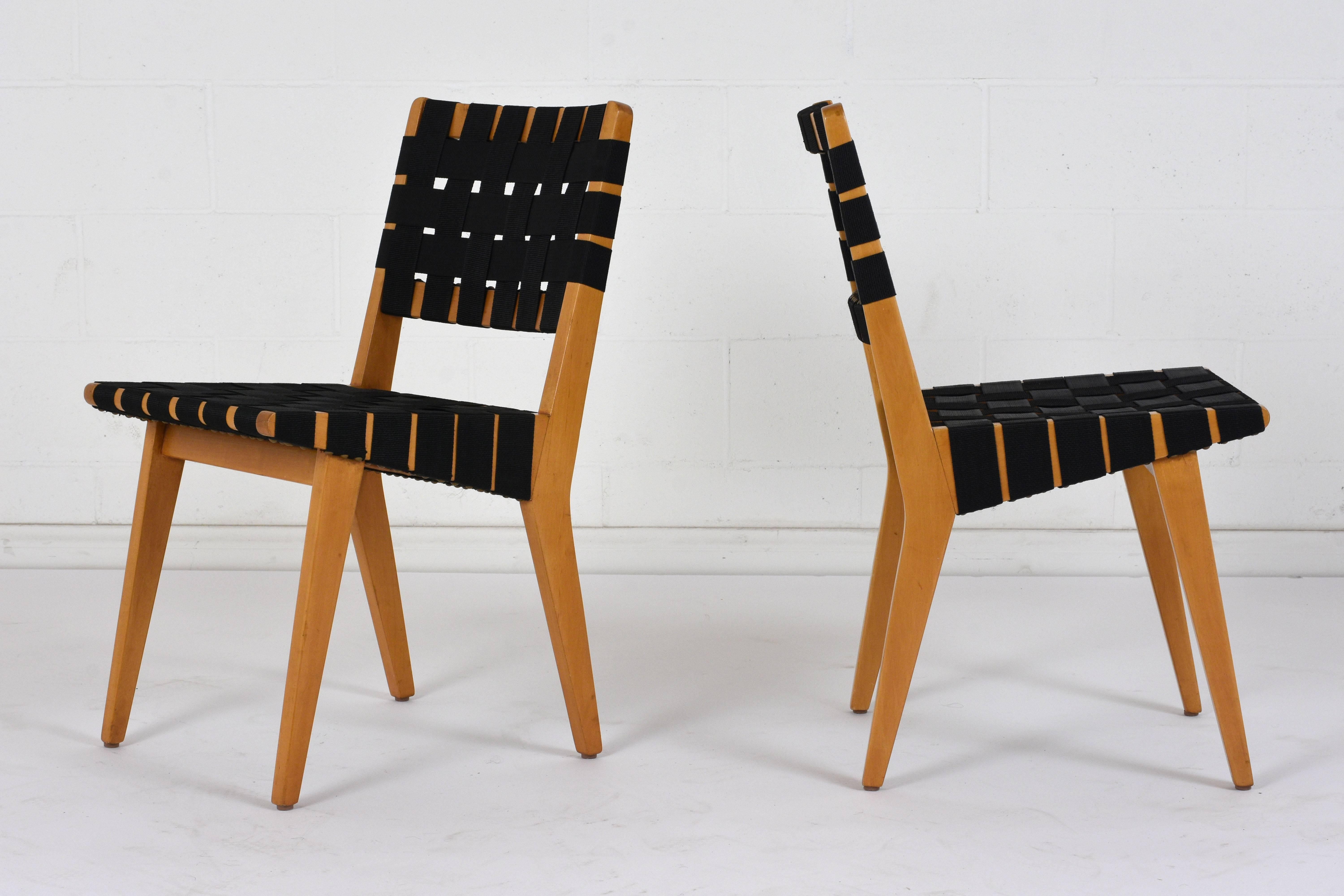 Carved Set of Four Mid-Century Modern Klaus Grabe-Style Dining Chairs