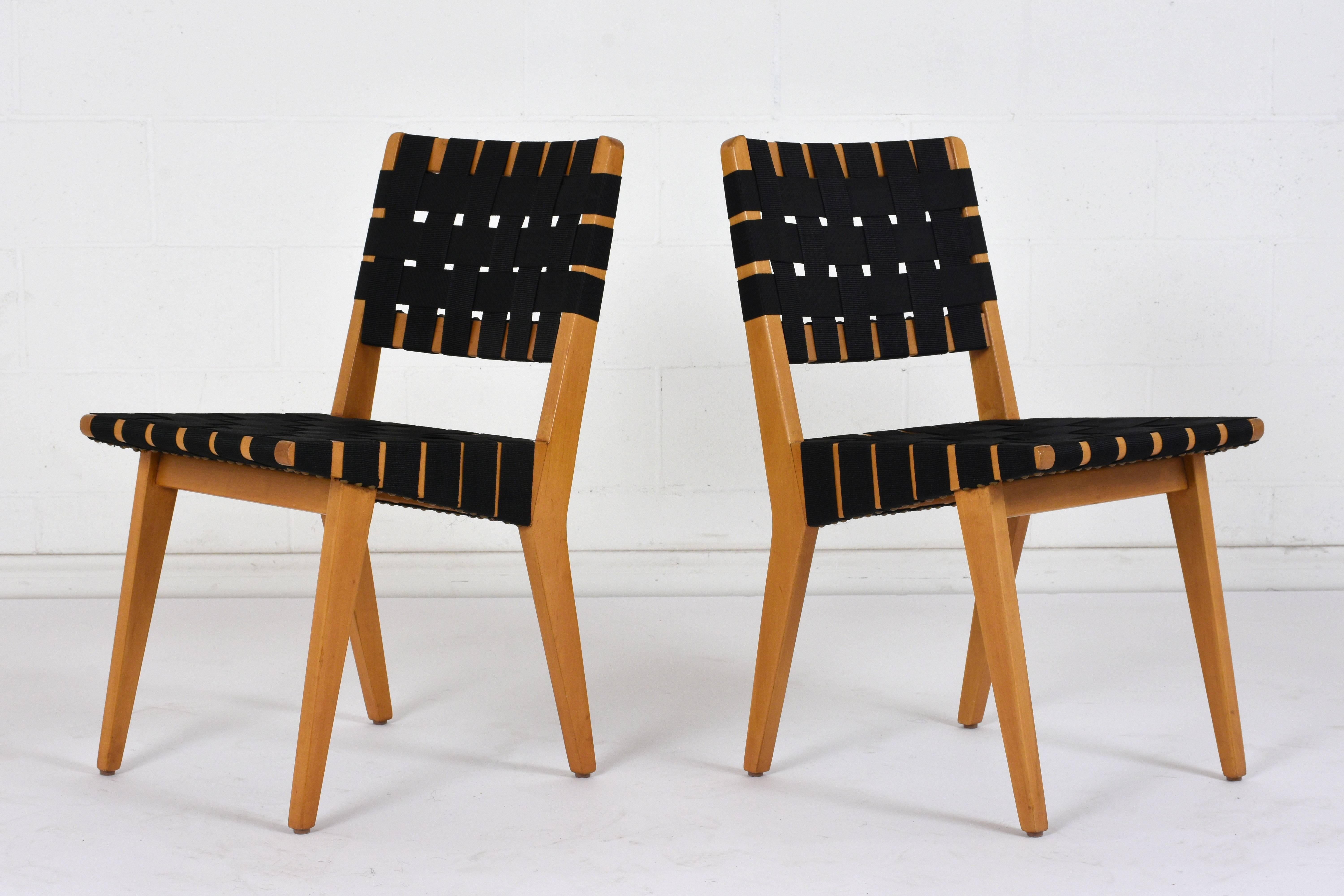 Set of Four Mid-Century Modern Klaus Grabe-Style Dining Chairs In Excellent Condition In Los Angeles, CA
