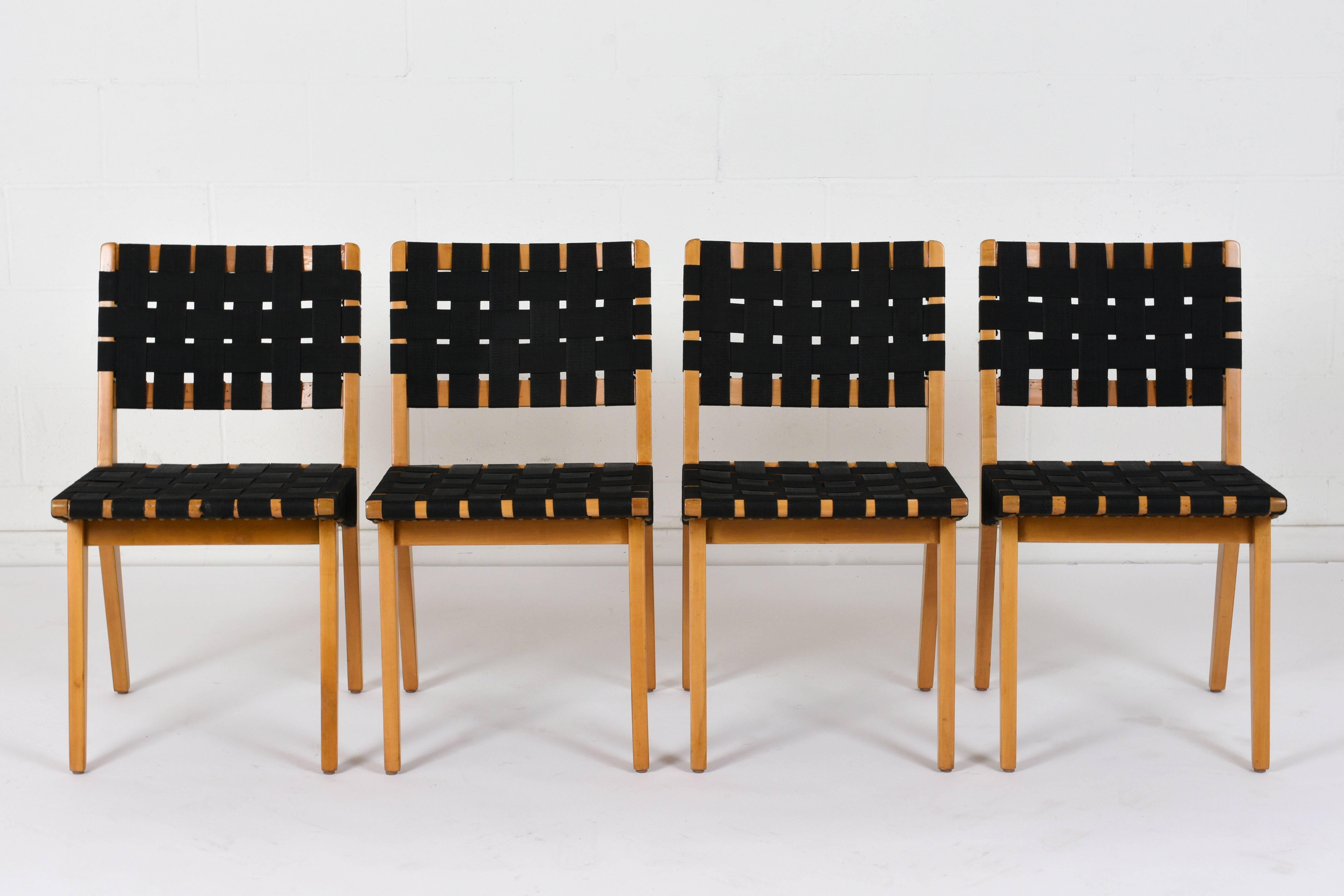 American Set of Four Mid-Century Modern Klaus Grabe-Style Dining Chairs