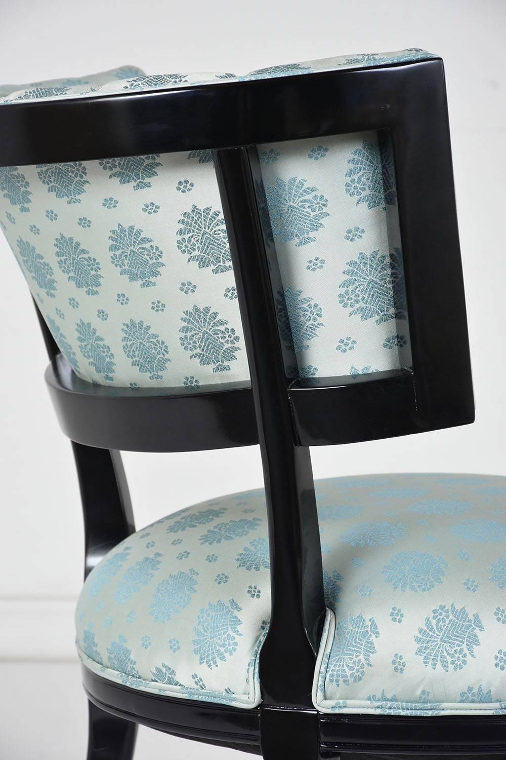 Pair of Midcentury Regency-Style Ebonized Lounge Chairs 2
