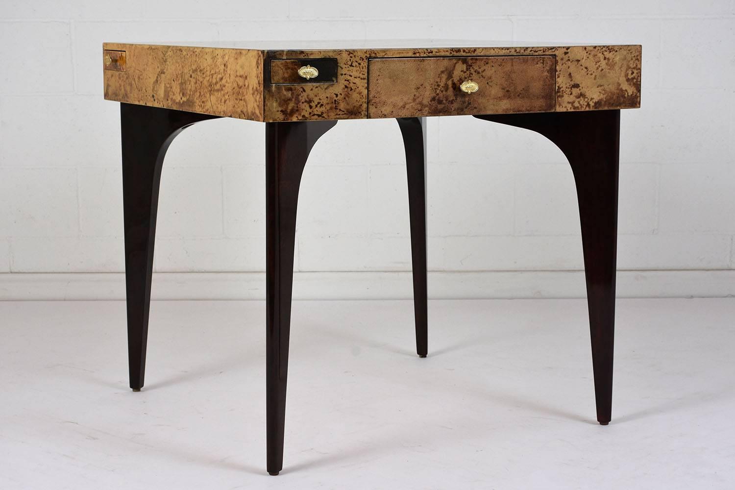Modern Goatskin Game Table by Aldo Tura In Excellent Condition In Los Angeles, CA