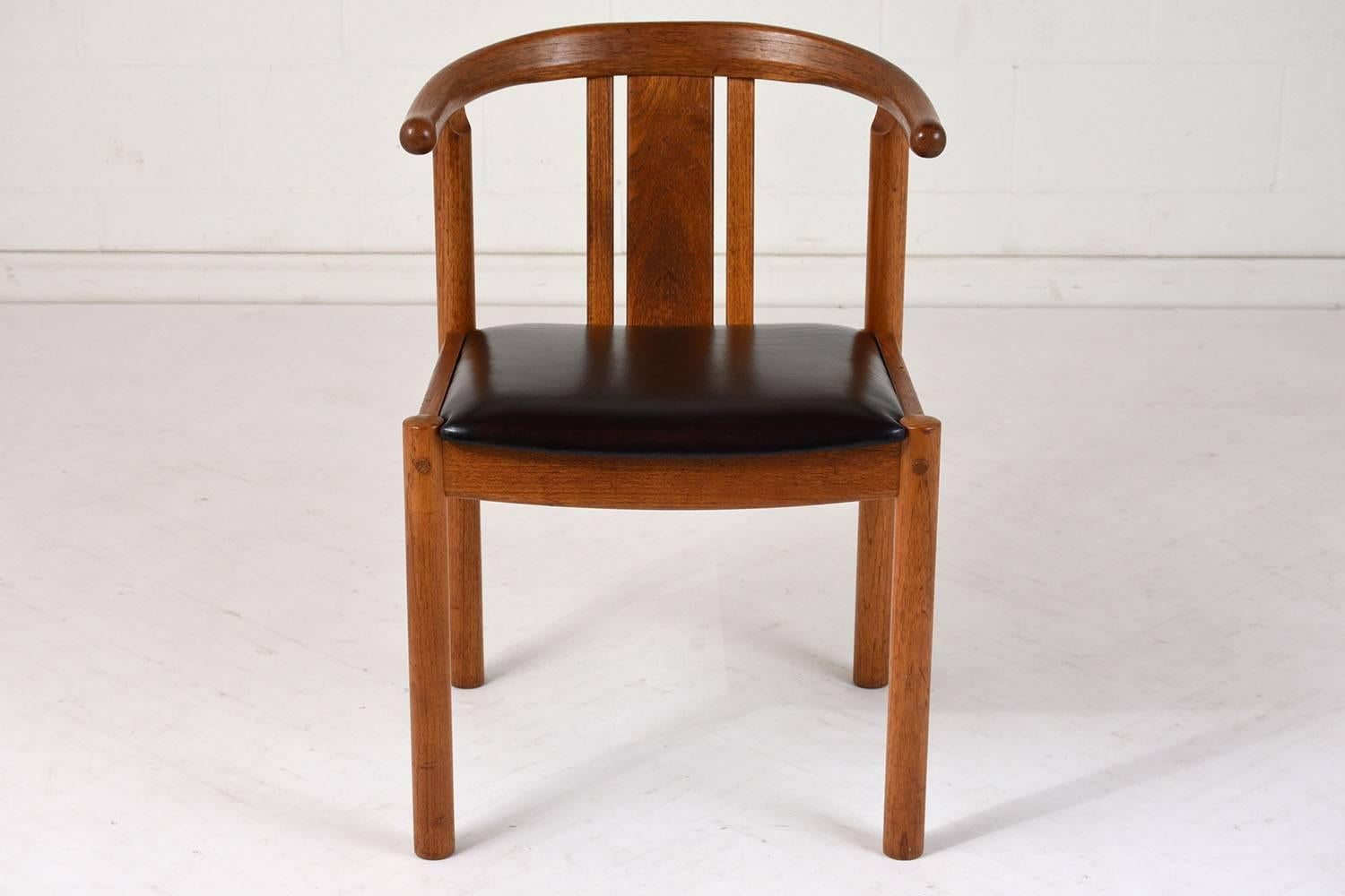 Carved Set of Four Danish Mid-Century Modern-Style Dining Chairs