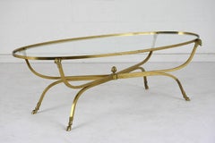 Hollywood Regency-Style Oval Coffee Table