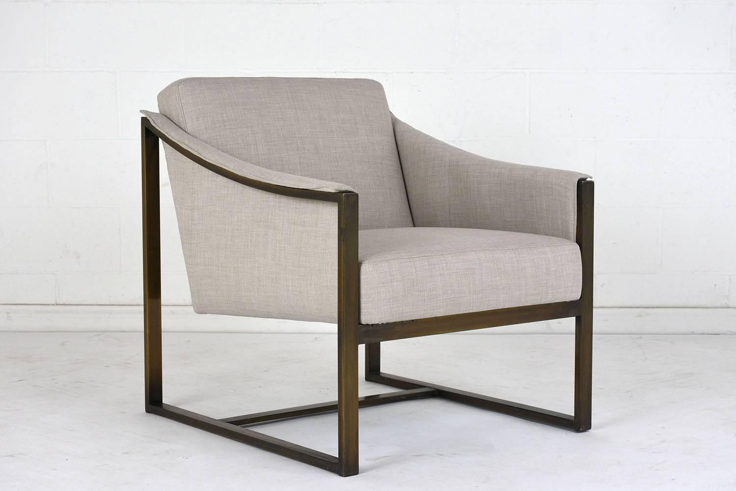Brass Pair of Milo Baughman Lounge Chairs