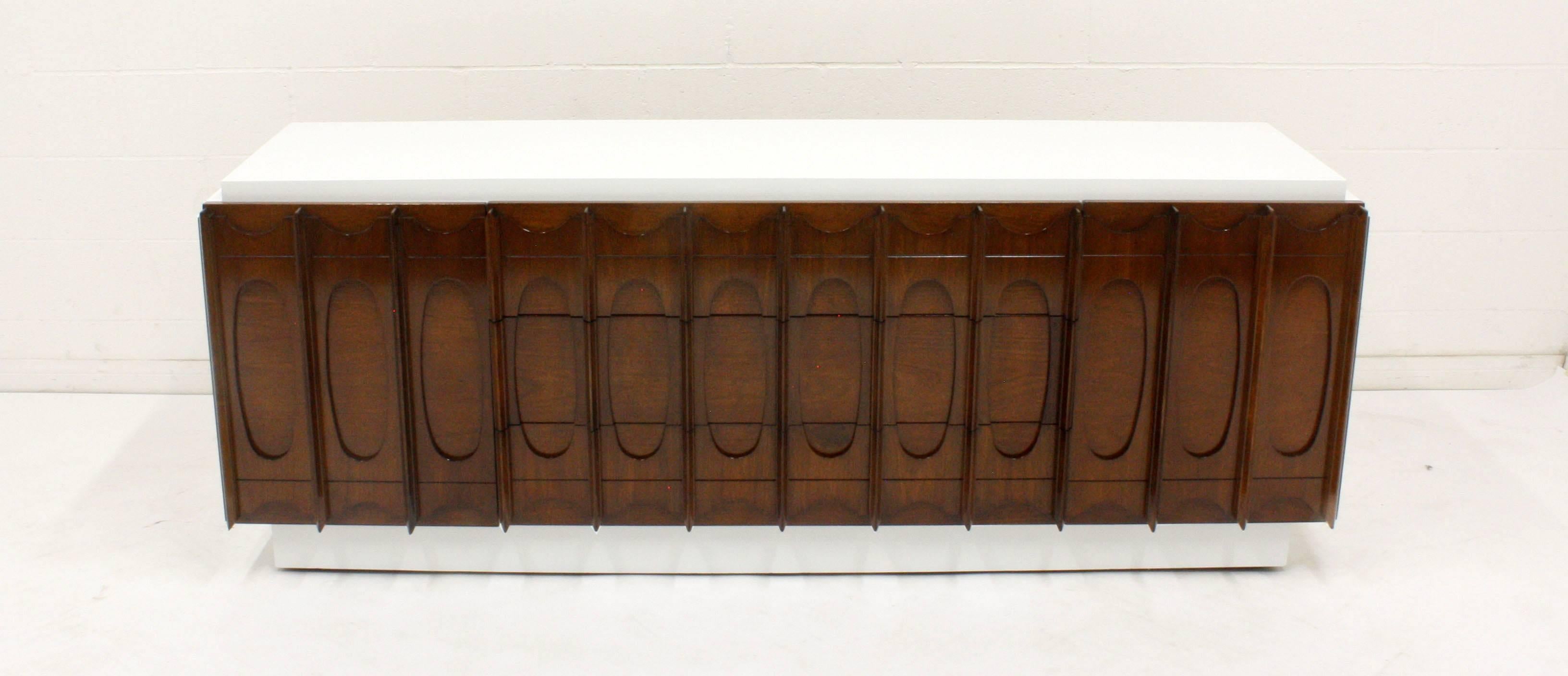 Wood Mid-Century Modern Lacquered Broyhill Credenza