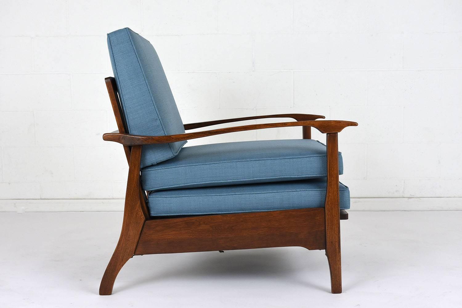 Carved Mid-Century Modern Reclining Lounge Chair