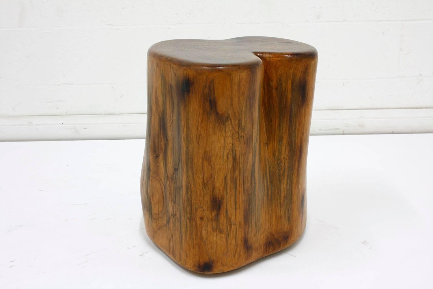 wood stump end table