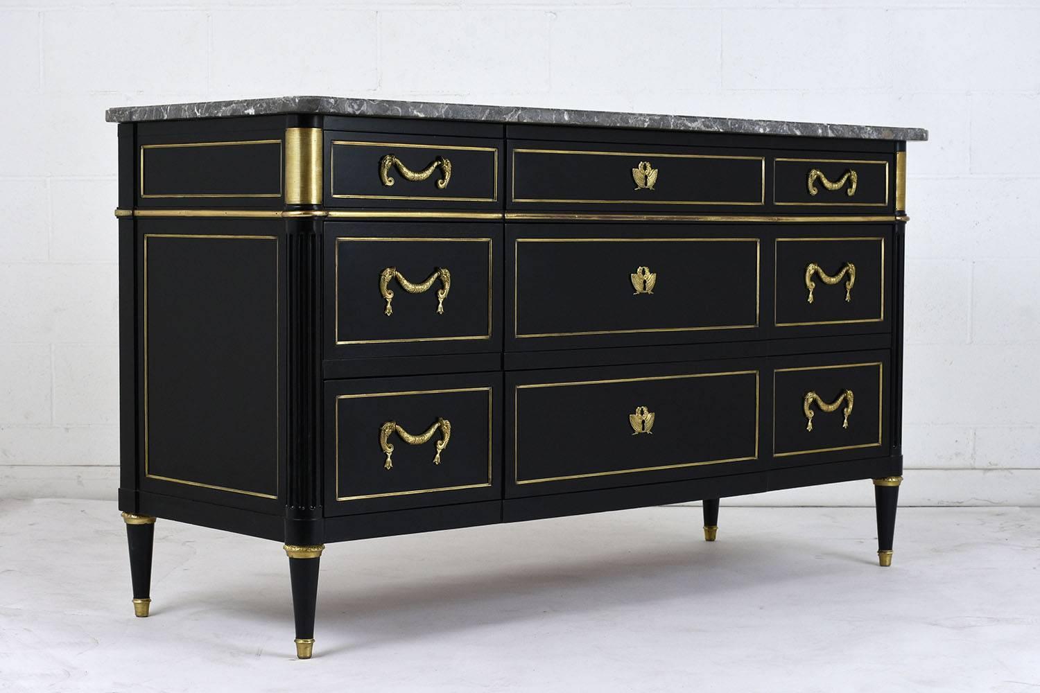 Maison Jansen Regency-style Ebonized Mahogany Buffet In Excellent Condition In Los Angeles, CA