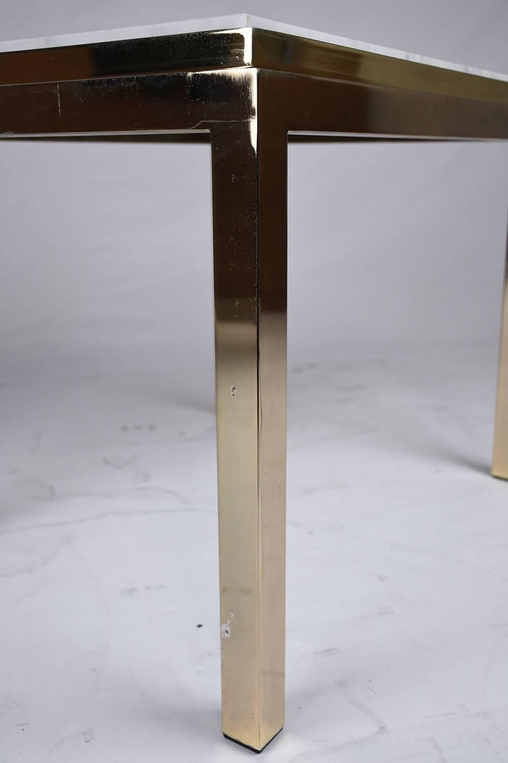 American Modern Brass and Marble Coffee Table