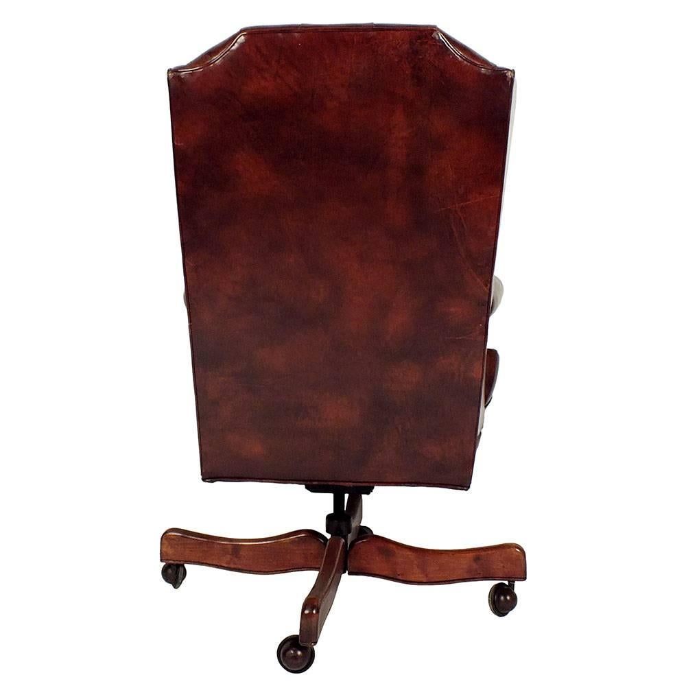 American Leather Tufted Chesterfield-Style Office Chair