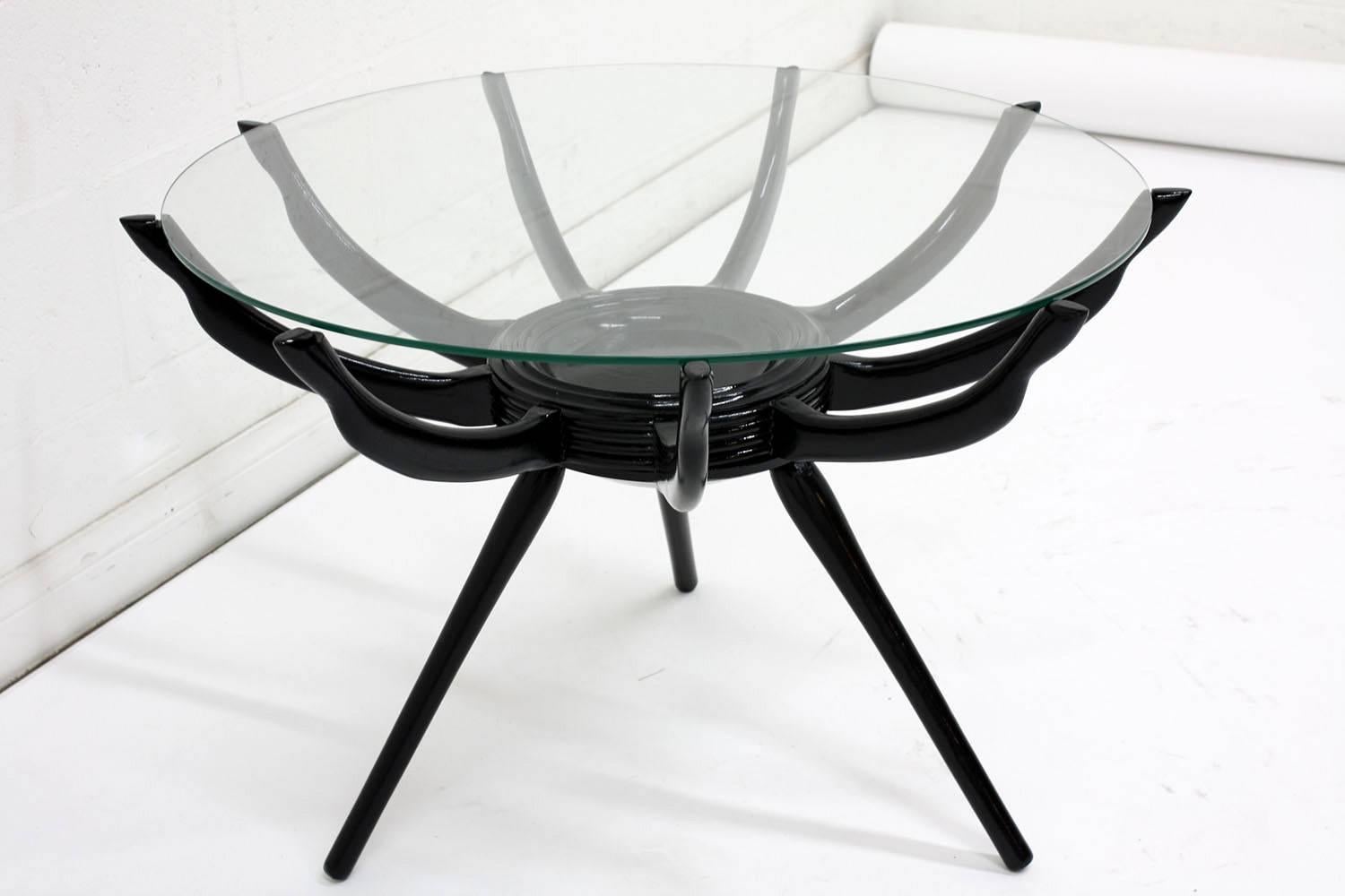 20th Century Midcentury Lacquered Spider Leg Coffee Table by Carlo di Carli
