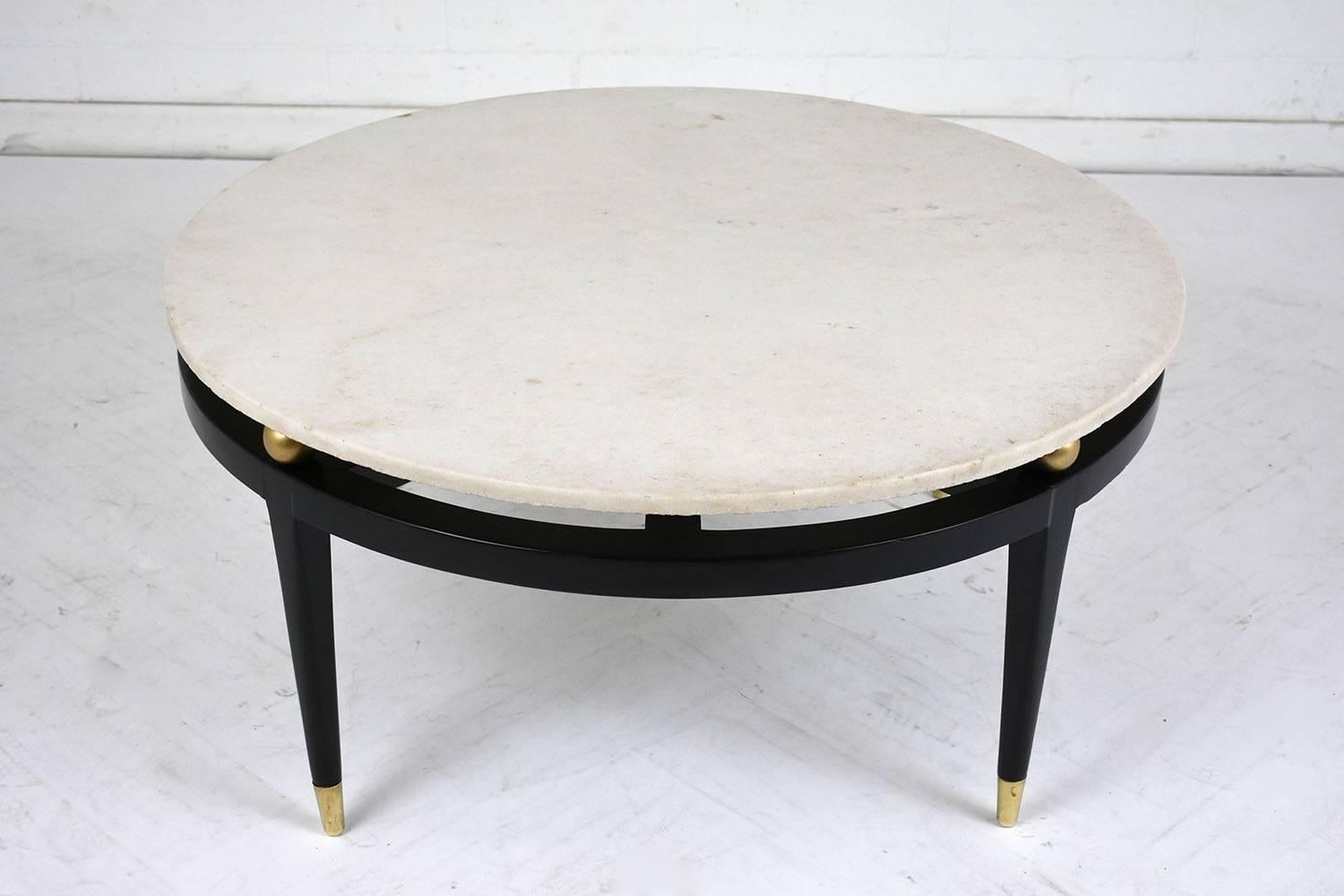 Carved Mid-Century Modern Lacquered Floating Coffee Table